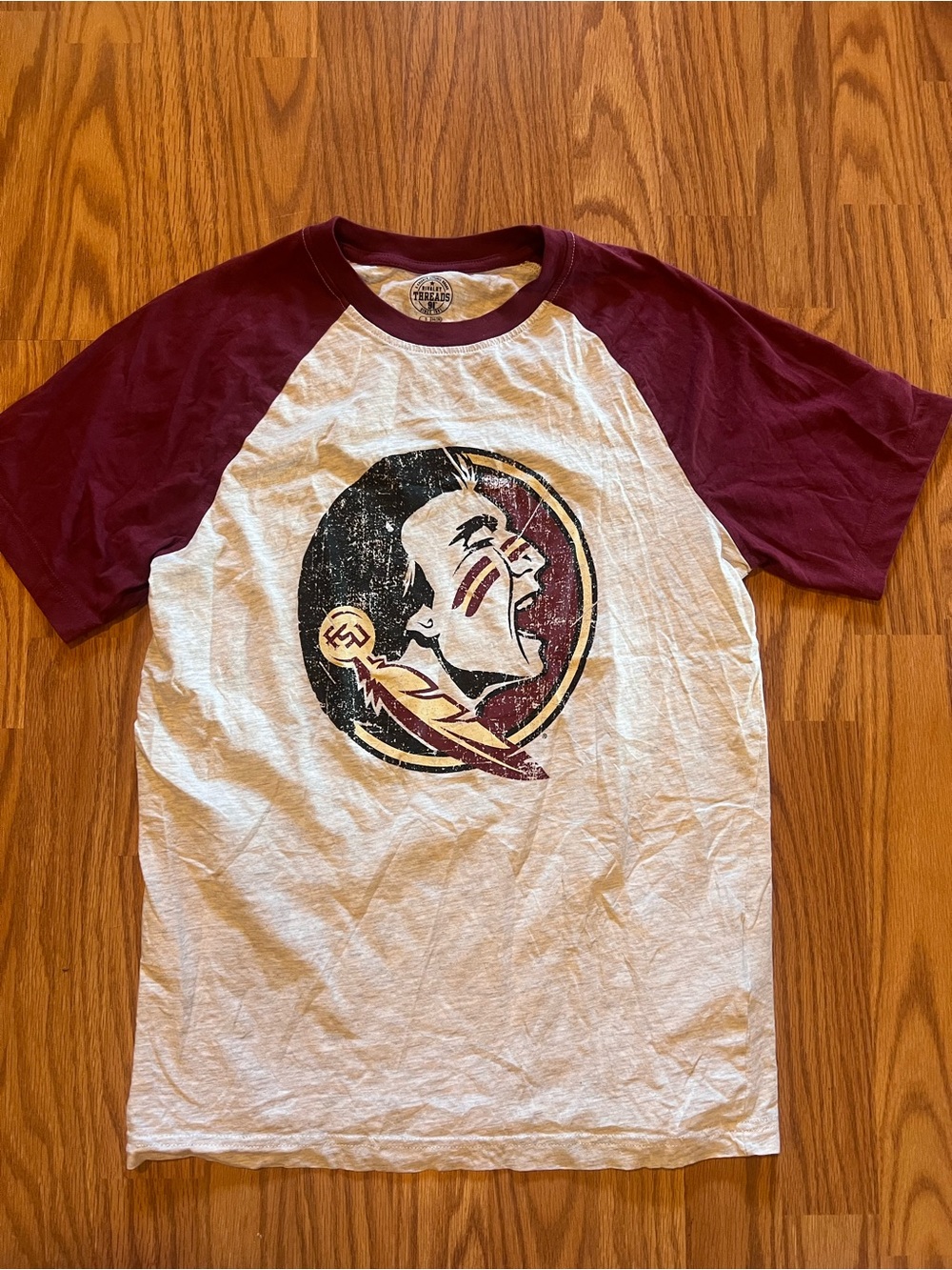Rivalry Threads Maroon & White Raglan Graphic Tee